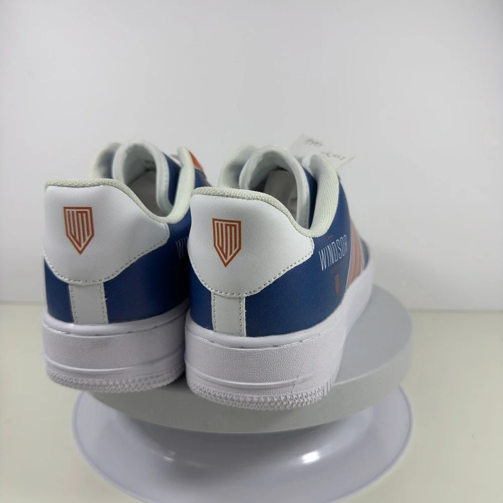 Windsor Mortgage‎ Sneakers Men 10 Blue Orange Stripe Lace Up Low Top